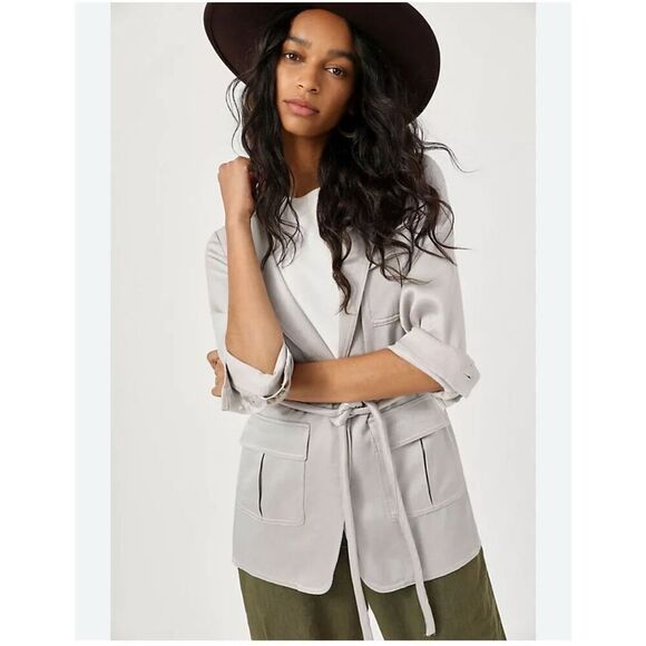 NWT Anthropologie Current Air Eleri Cinched Metallic Blazer - Picture 1 of 6
